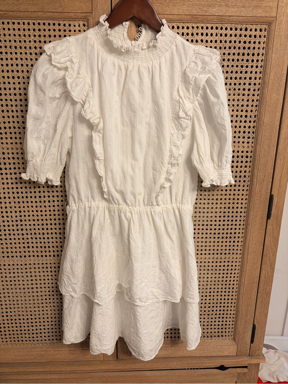 English Factor White Ruffle Cotton Dress